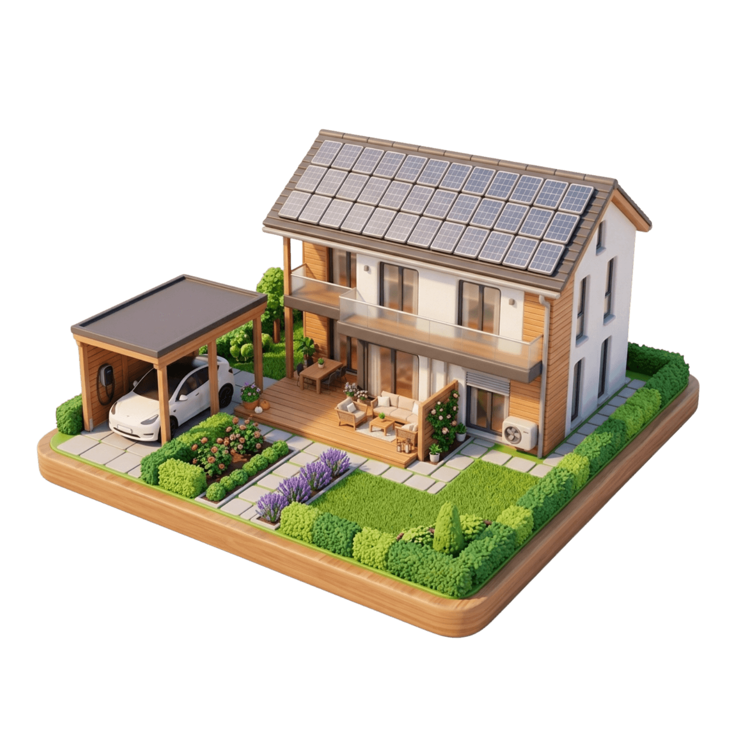 Solar house illustration